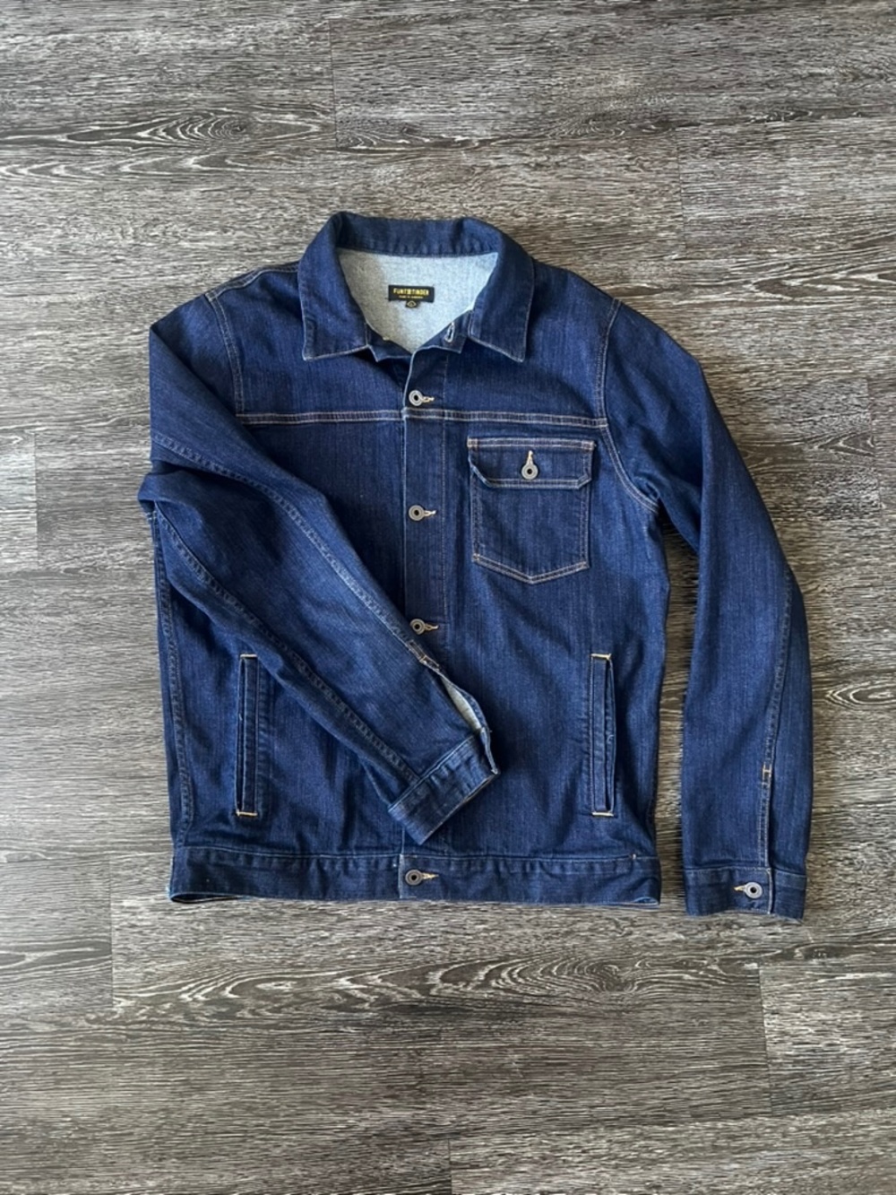 Flint and Tinder Stretch Denim Trucker Jacket Dark Indigo